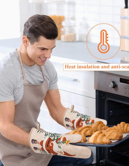 Load image into Gallery viewer, Cute Christmas Oven Mitt - 1 Set Heat Resistant Oven Gloves and Pot Holders for Christmas Kitchen Decoration
