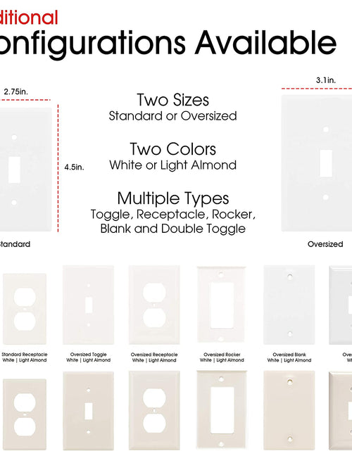 Load image into Gallery viewer, Double Oversized Wall Plate Cover, 2 Gang, Unbreakable Faceplate, X 4.9”, Screws Included, White,  Toggle Switch Wallplate, 1 Pack
