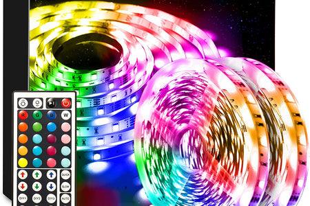 Led Lights Color Changing Led Strip Lights with Remote Controller 60 Ft, 2 Rolls of 30 Ft Led Lighting for Bedroom, Home Decoration