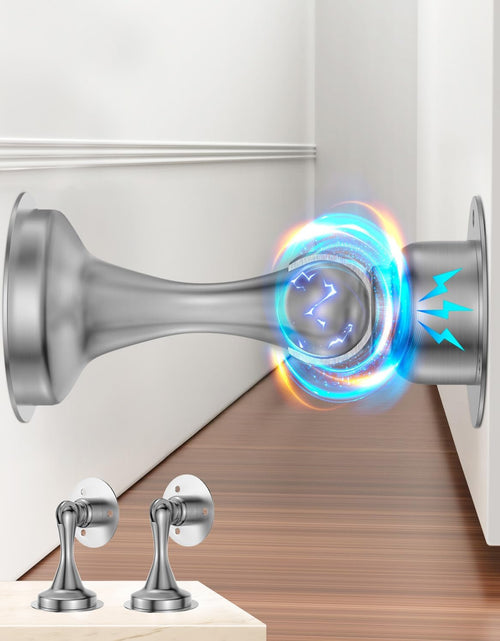 Load image into Gallery viewer, Door Stopper, Magnetic Door Stop, Stainless Steel, Magnetic Door Catch, 3M Double-Sided Adhesive Tape, No Drilling, Screws for Stronger Mount, Hold Your Door Open, for Wide Doors (2)
