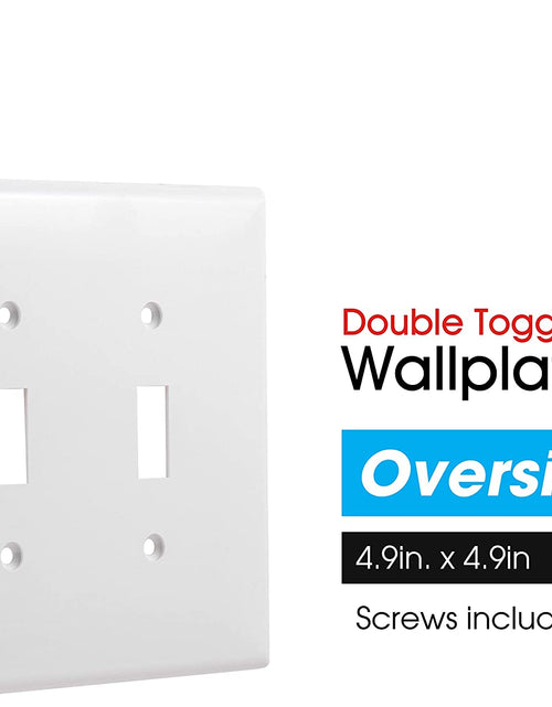 Load image into Gallery viewer, Double Oversized Wall Plate Cover, 2 Gang, Unbreakable Faceplate, X 4.9”, Screws Included, White,  Toggle Switch Wallplate, 1 Pack

